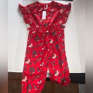Janie and Jack Red Floral One Piece